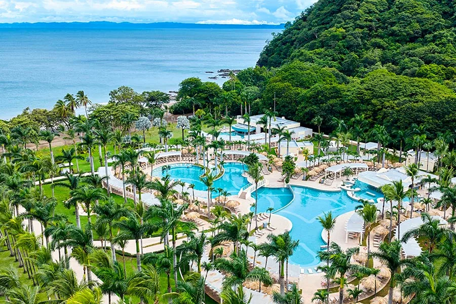 Aerial view of Hotel Riu Guanacaste on Playa Matapalo near Liberia Airport, Costa Rica